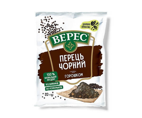 

Перець чорний горошком 20 г п/п «Верес»