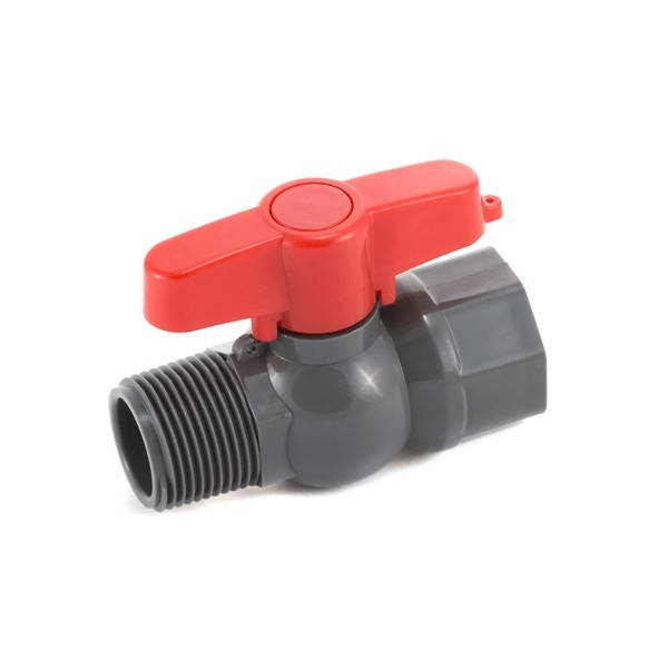 

Кран шаровый с резьбой 1/2" ВР х 1/2" НР, до 6 бар, из ПВХ, полнопроходной