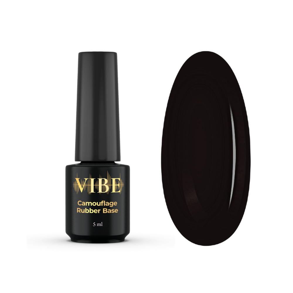 

Основа камуфляжная для гель-лака VIBE Rubber Base Color №34 Black Magic 5 мл, Черный