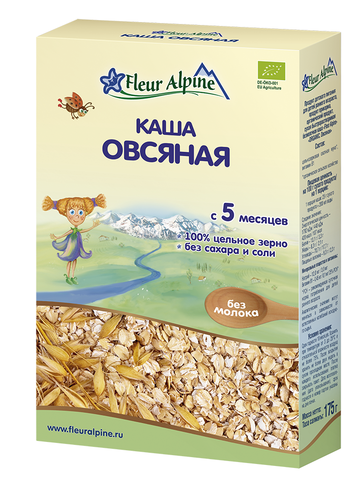 

Каша детская ОВСЯНАЯ рекомендованная детям с 5 месяцев Fleur Alpine