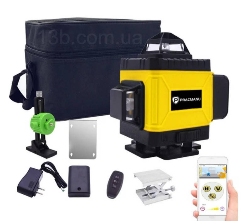 

Лазерный уровень нивелир Pracmanu (Hilda) 4D 16 линий с Bluetooth