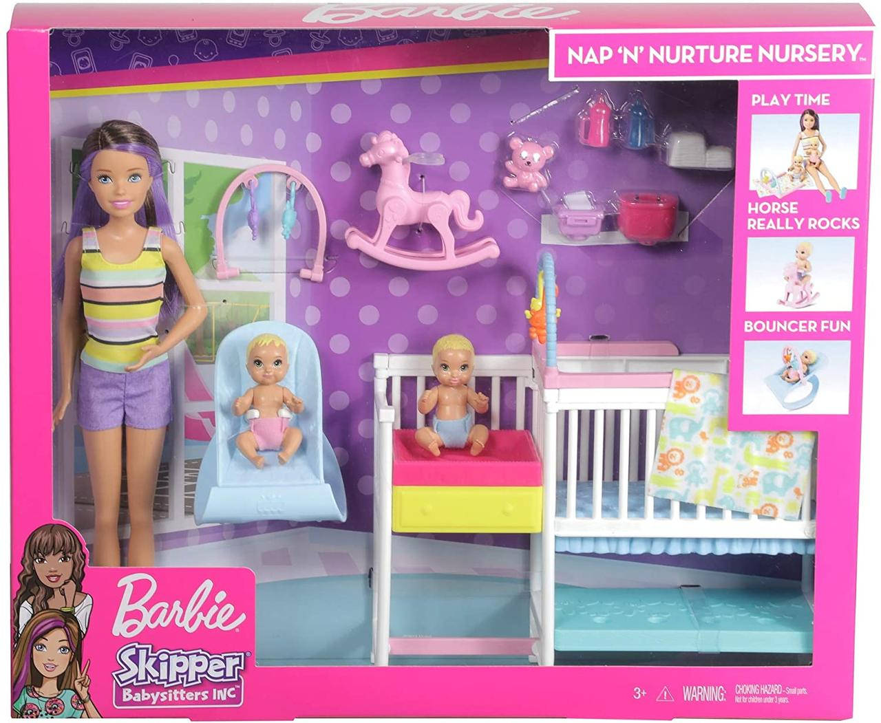 

Игровой набор Бабри Скиппер няня Детская комната Barbie Nursery Playset (GFL38)