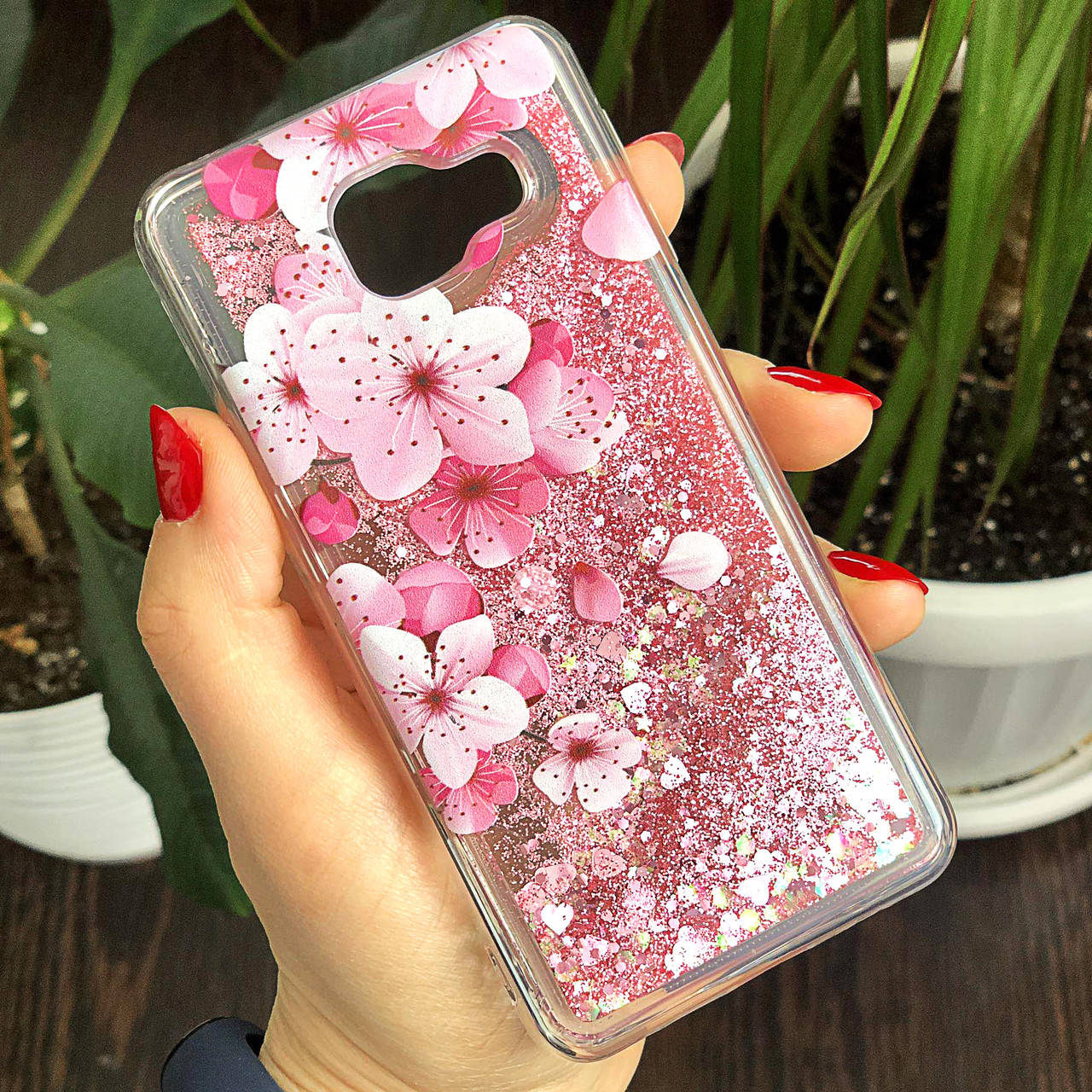 

Чехол Glitter для Samsung Galaxy A5 2017 / A520 бампер Жидкий блеск аквариум Sakura