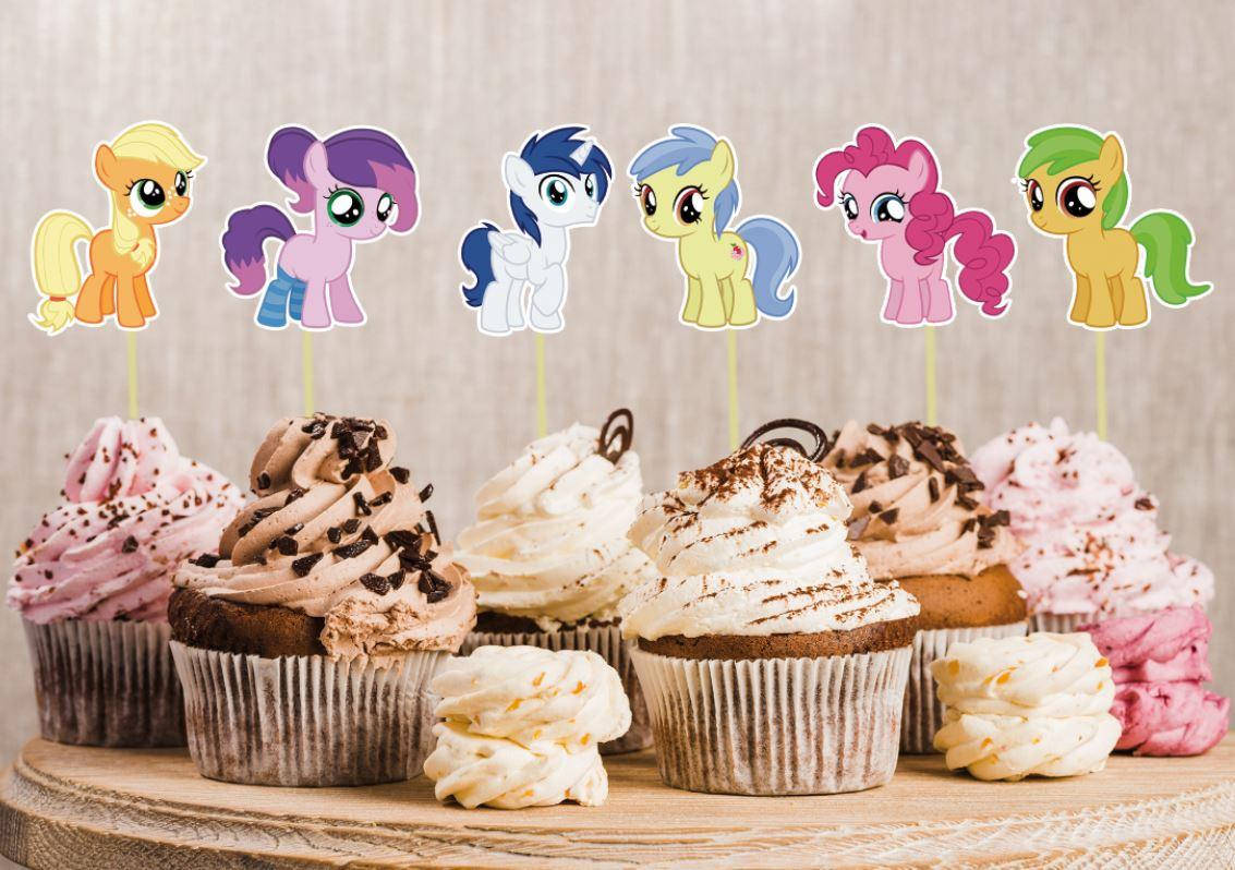 

Набор средние топперы в кексы (6 см) вырубка "Маленькие пони"жеребята (6шт./уп.)(Картон)