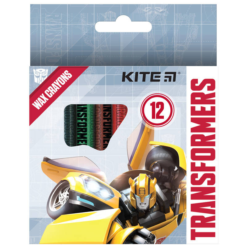 

Карандаши восковые Kite Transformers 12 цветов TF21-070, 47396