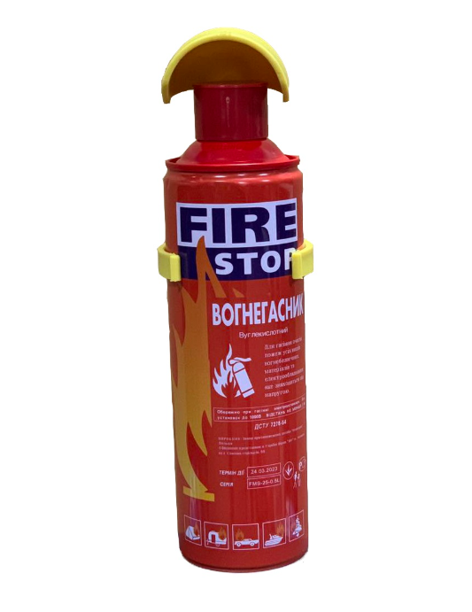 

Огнетушитель углекислотный Fire Stop FMS-25 0.5 кг. + крепления