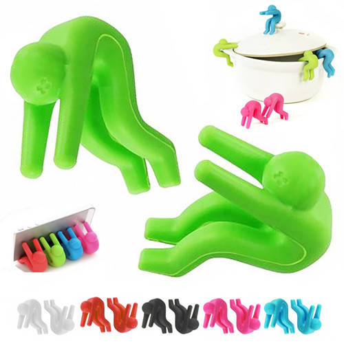 

Силиконовая подставка - держатель для ложки и крышки кастрюли "Человечки" 2шт упаковке, 2х4х5см, держатель