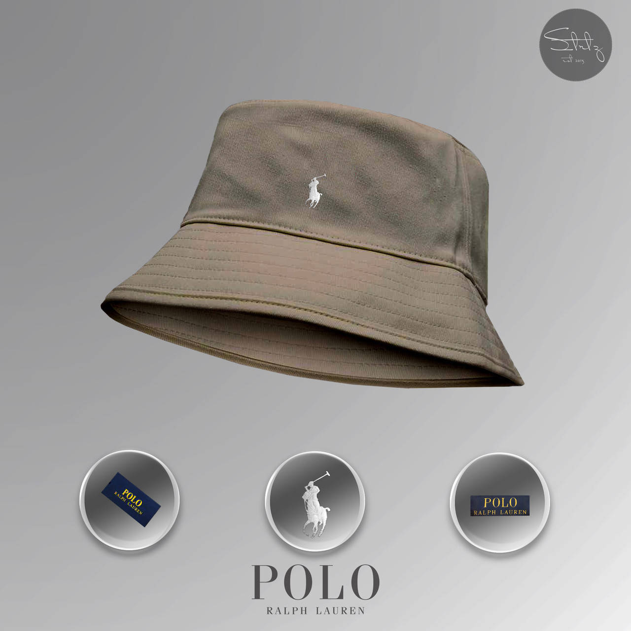

Мужская панамка с лого поло ральф лорен/Polo Ralph Lauren, Бежевый