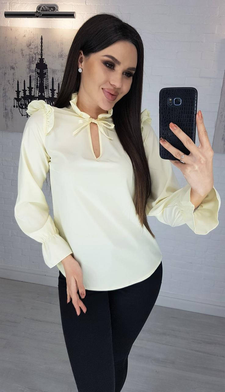 

Женственная блузка на завязках 48