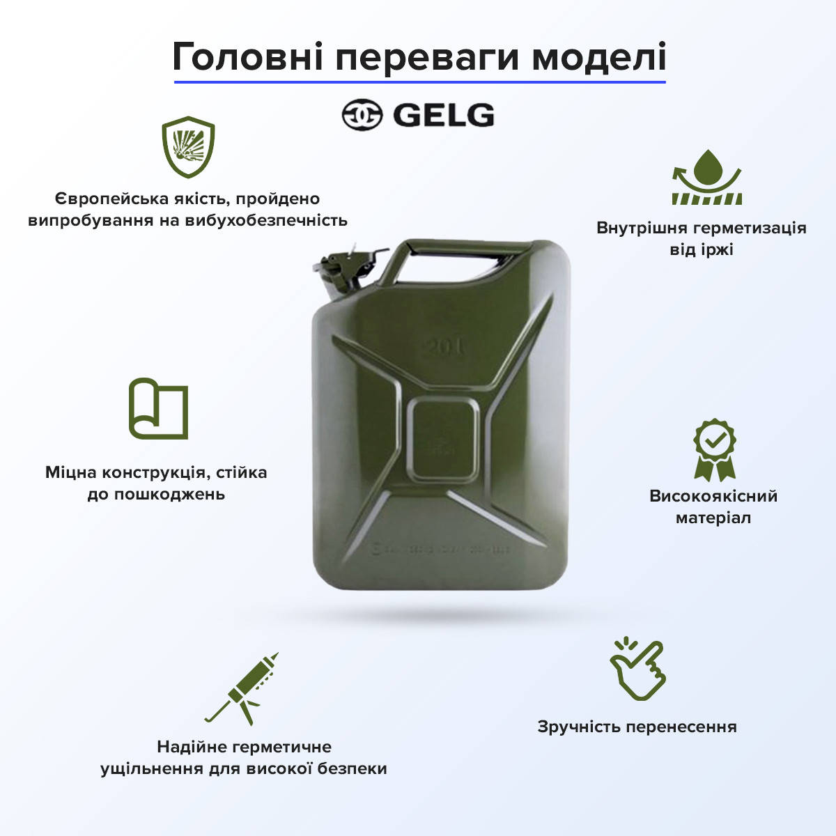 

Канистра автомобильная. Канистра металлическая 20л GELG