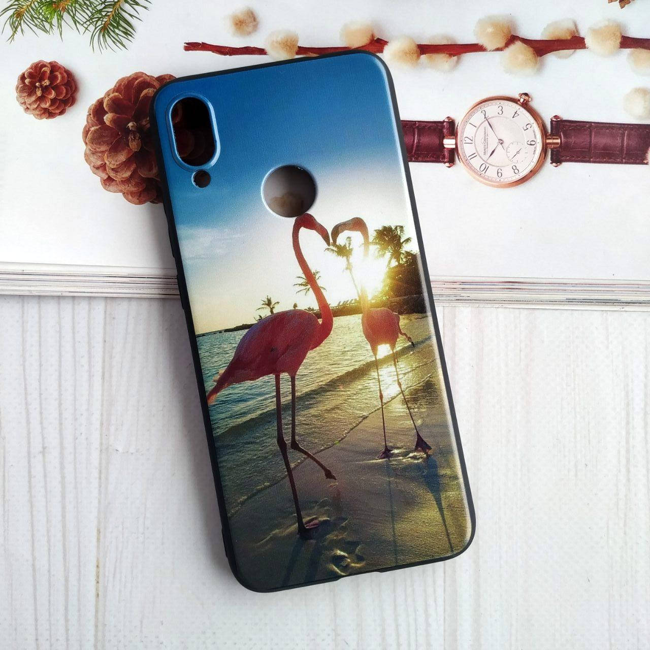 

Чехол с рисунком на Xiaomi Redmi Note 7 Фламинго у моря