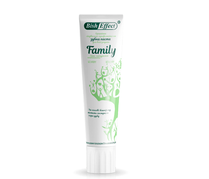 

Органическая лечебно-профилактическая зубная паста "Bisheffect-Family" 125 ml