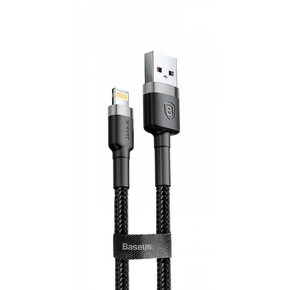 

Кабель Baseus Cafule Lightning 2A (3m) gray/black, Черный