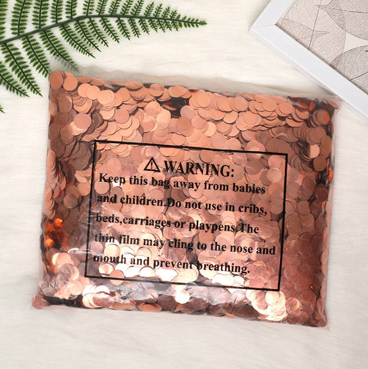 

Конфетти кружочки маленькие, розовое золото 15 мм, 50 грамм (Китай)