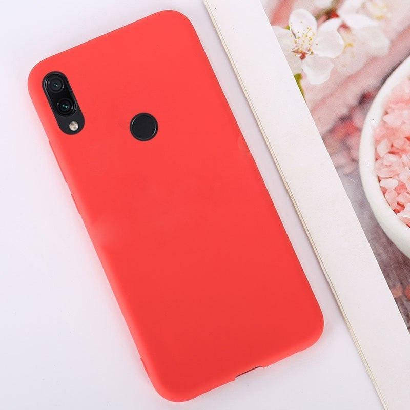 

Матовый чехол OneShot Huawei Y7 2019 (силиконовая накладка) (Хуавей У7 19), Красный