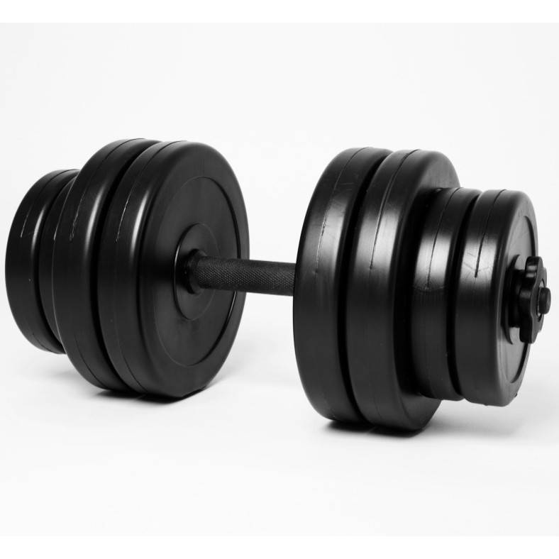 

Гантель разборная 16 кг наборная битумная для дома домашняя, Черный