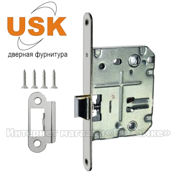 

Защелка врезная с фиксатором USK 70x50 WC SN (матовый никель)