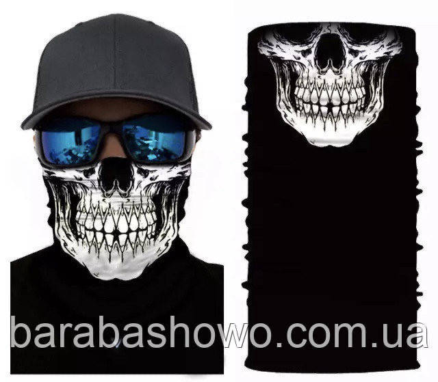 

Бафф с черепом Dead man's skull. Качественная маска на лицо, Разные цвета