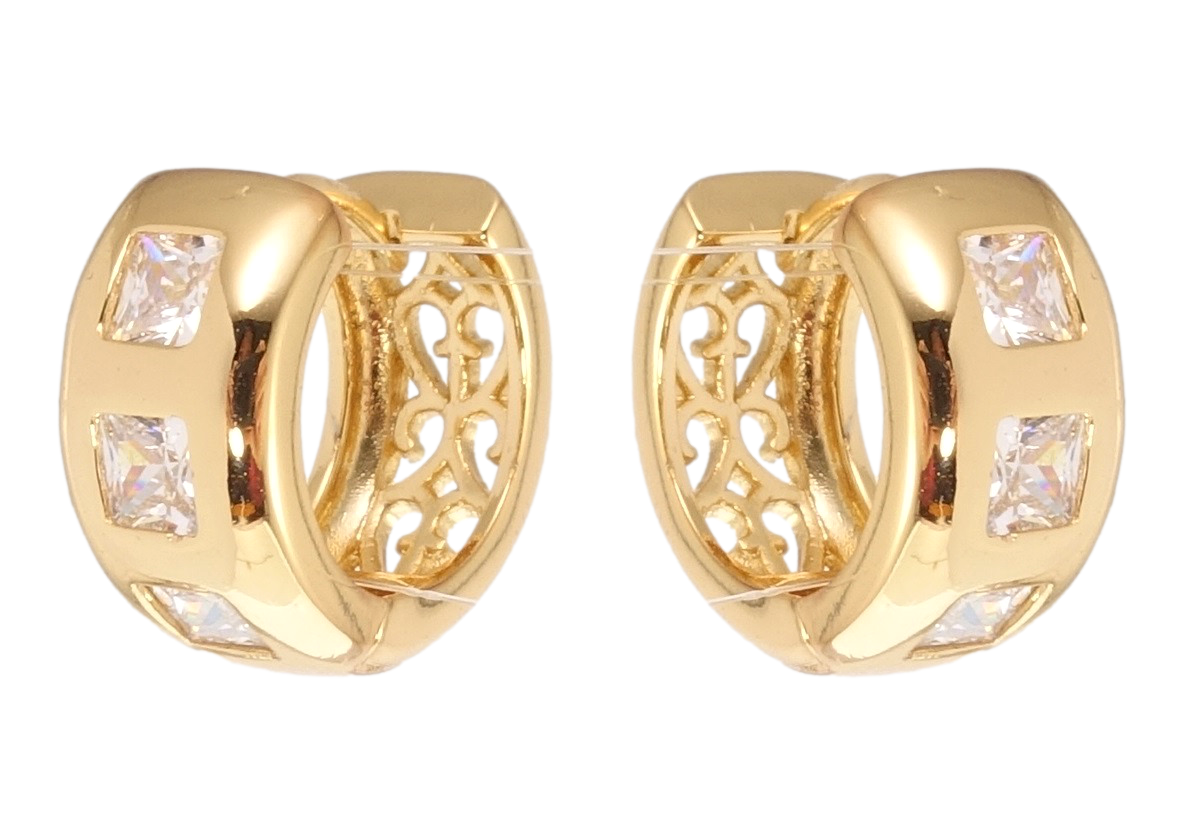 

Серьги Xuping Позолота 18K колечки "Вставки циркония"