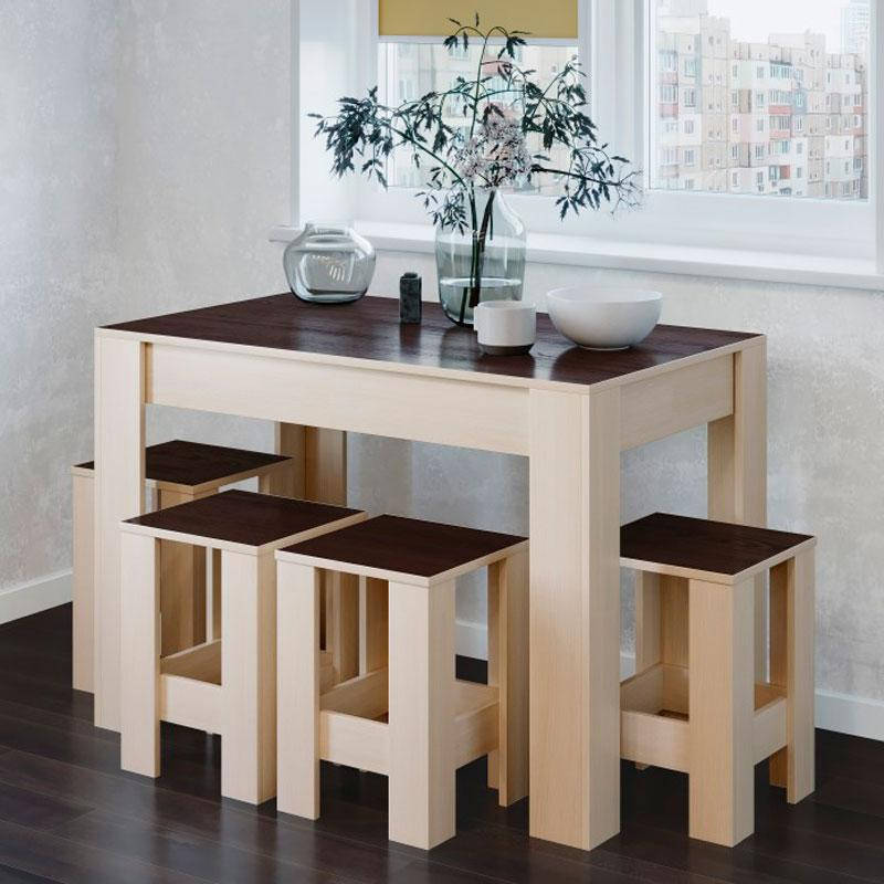 

Стол обеденный СТО-1 + 4 табурета, Венге