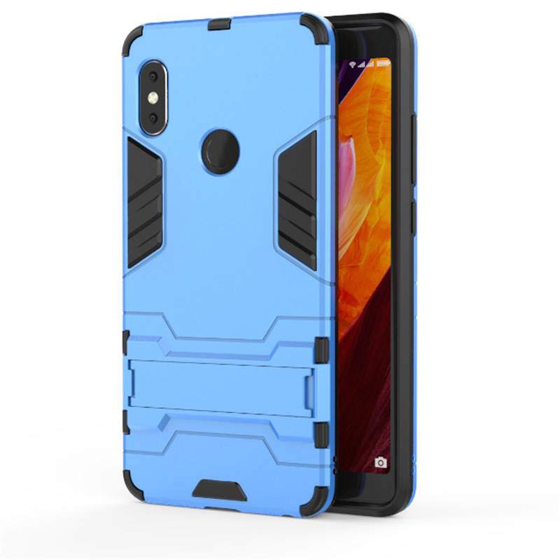

PC + TPU чехол Metal Armor для Xiaomi Redmi Note 5 (7 цветов) голубой