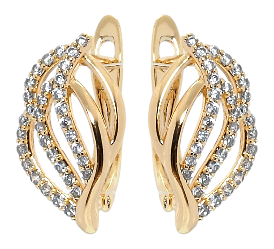 

Серьги Xuping Позолота 18K английский замок "Изящность с цирконием"