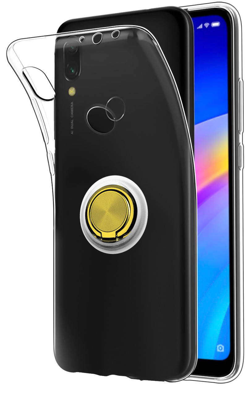

Прозрачный чехол с кольцом Xiaomi Redmi 7 (Сяоми Ксиаоми Редми 7), Золотой