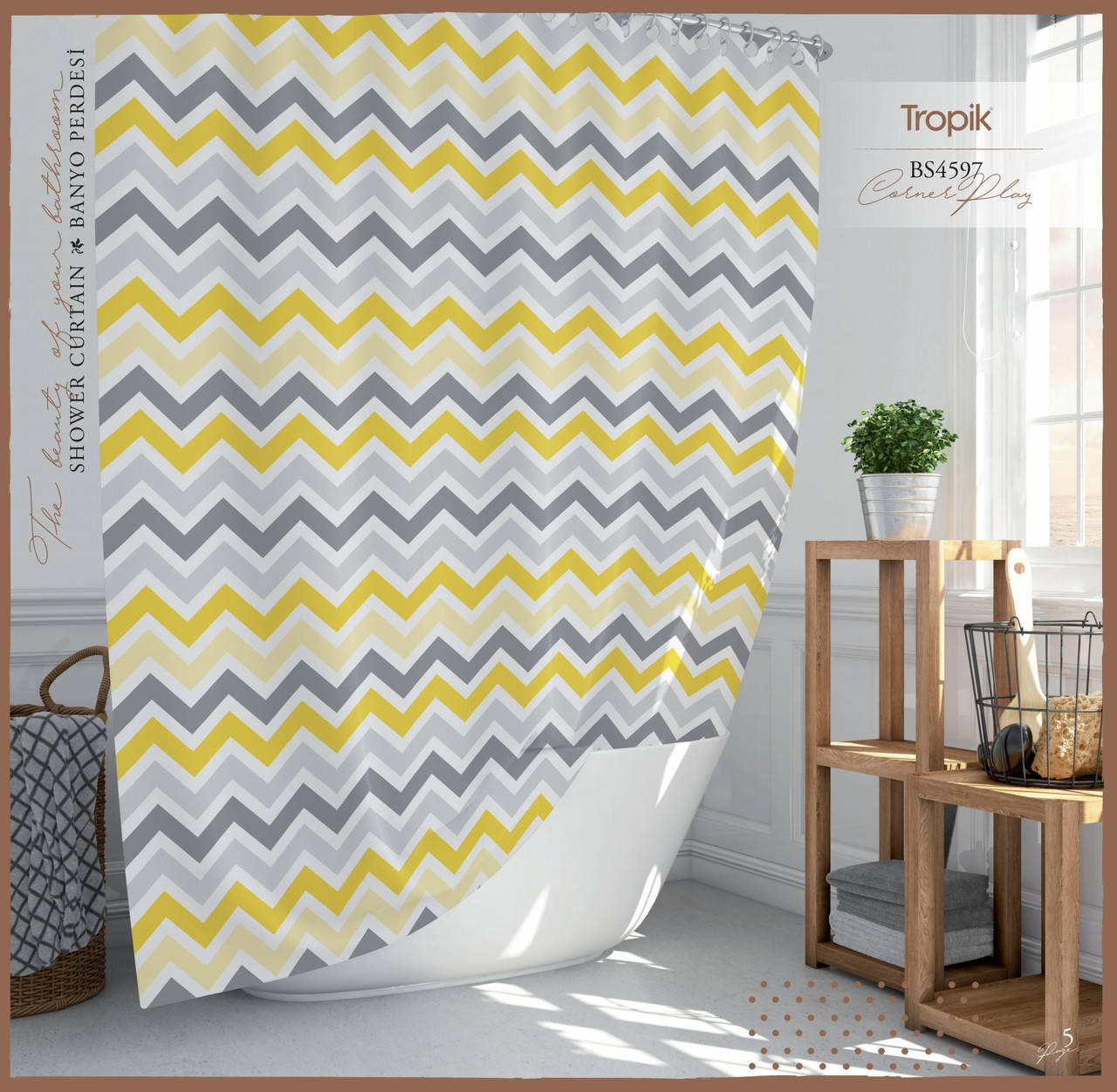 

Штора для ванной Corner Play Tropik Турция 180*200 см, Разные цвета