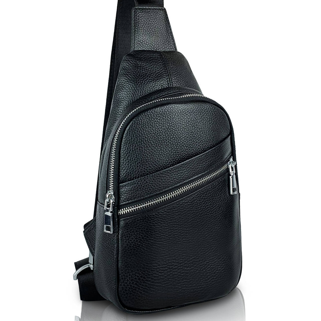 

Мужской кожаный слинг Tiding Bag Черная - MK03743, Черный