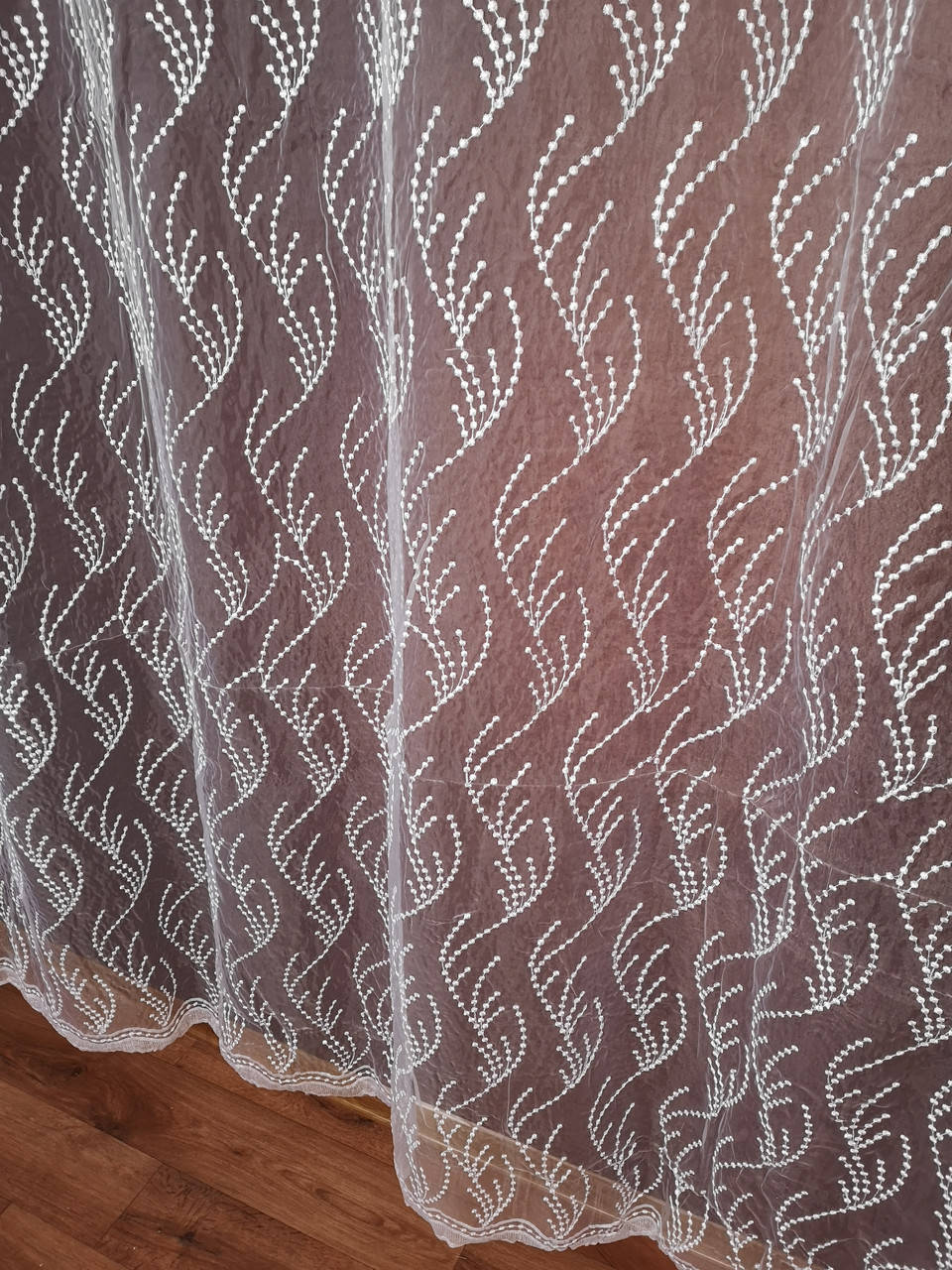 

Тюль органза белая мимоза, Белый