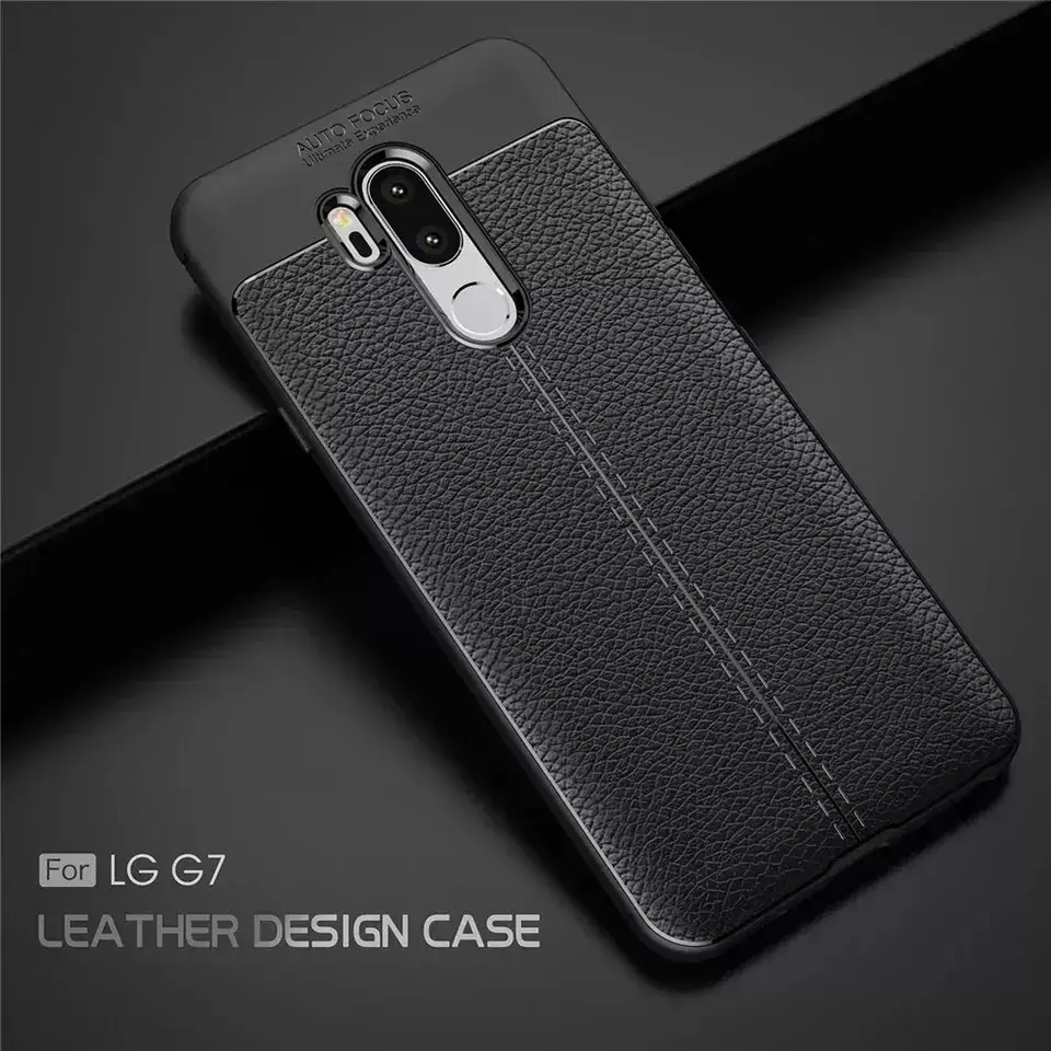 

Противоударный чехол для LG G7 Черный бампер под кожу