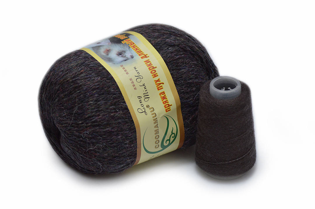 

Пряжа из Норки, Серо-коричневый меланж №059, Серый