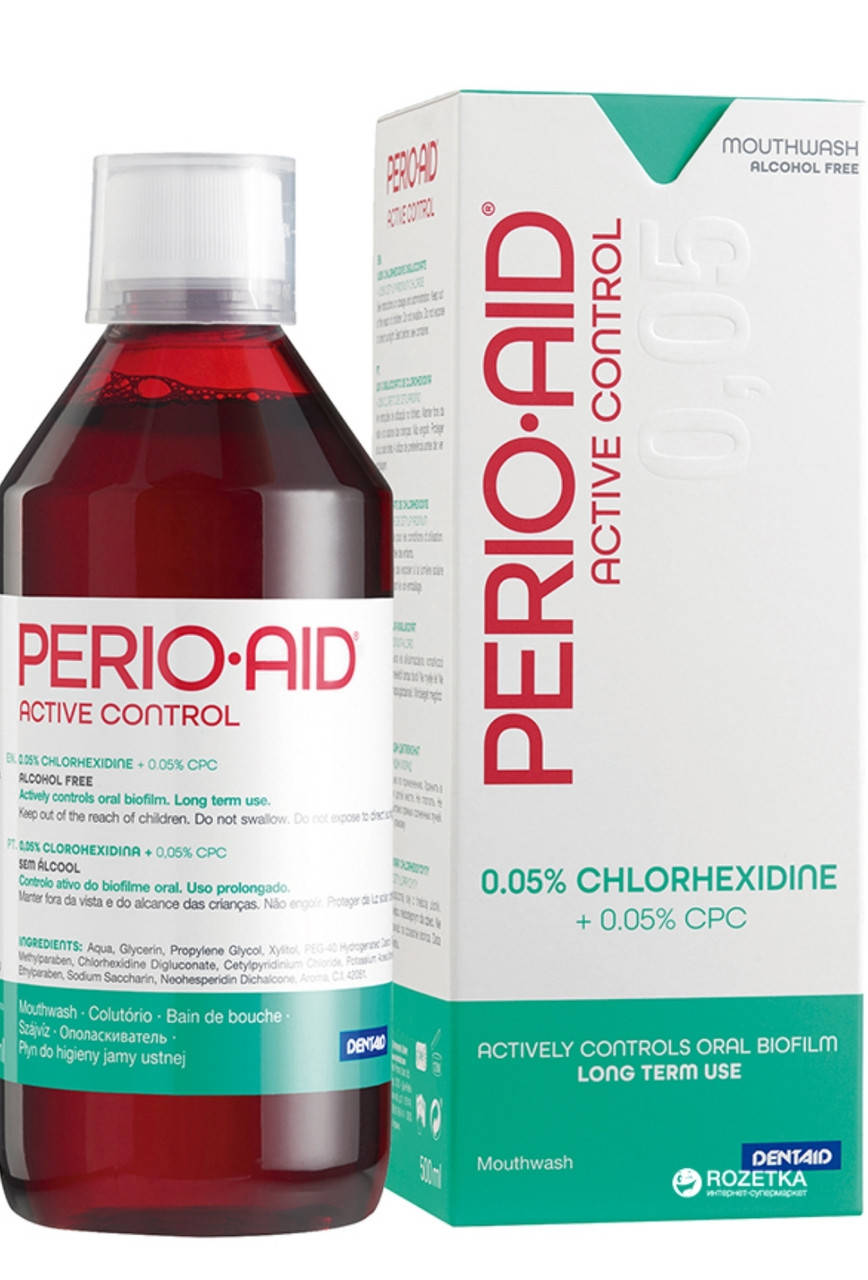 

Ополіскувач для порожнини рота Dentaid Perio-Aid Maintenance 500 мл 0,05% (8427426032859/8427426042018)
