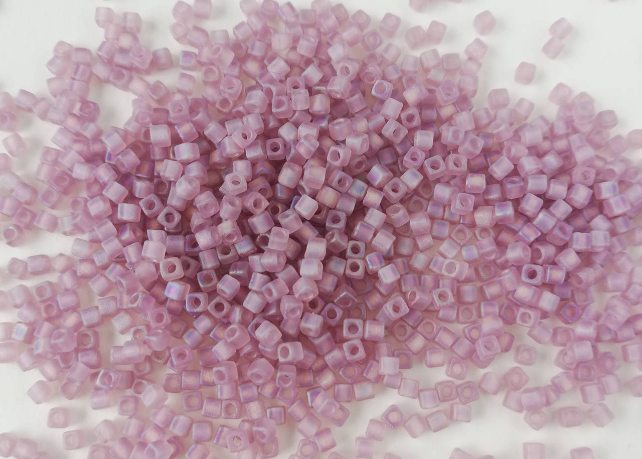 

Miyuki Square Beads 1,8 мм SB0142FR Matted Transp Sm.Amethyst AB