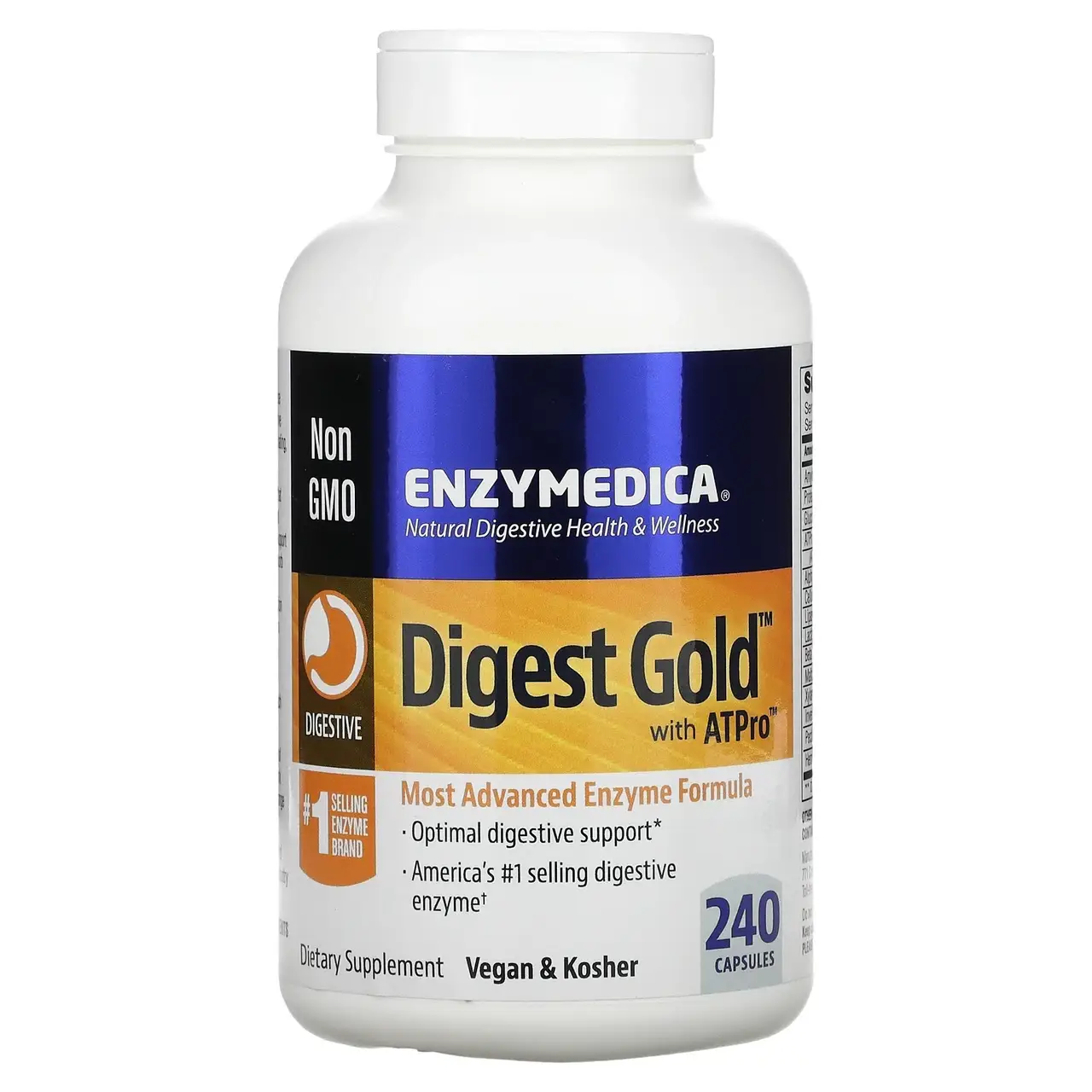 

Enzymedica, Digest Gold с ATPro, добавка с пищеварительными ферментами, 240 капсул