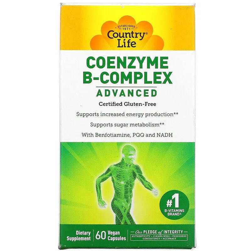 

Коэнзим В-комплекс Country Life "Coenzyme B-Complex Advanced" усиленный (60 капсул)