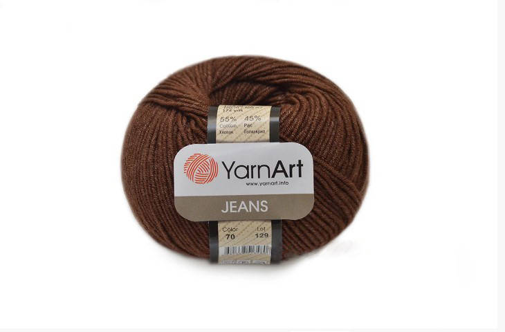 

YarnArt Jeans, Шоколад №70, Коричневый