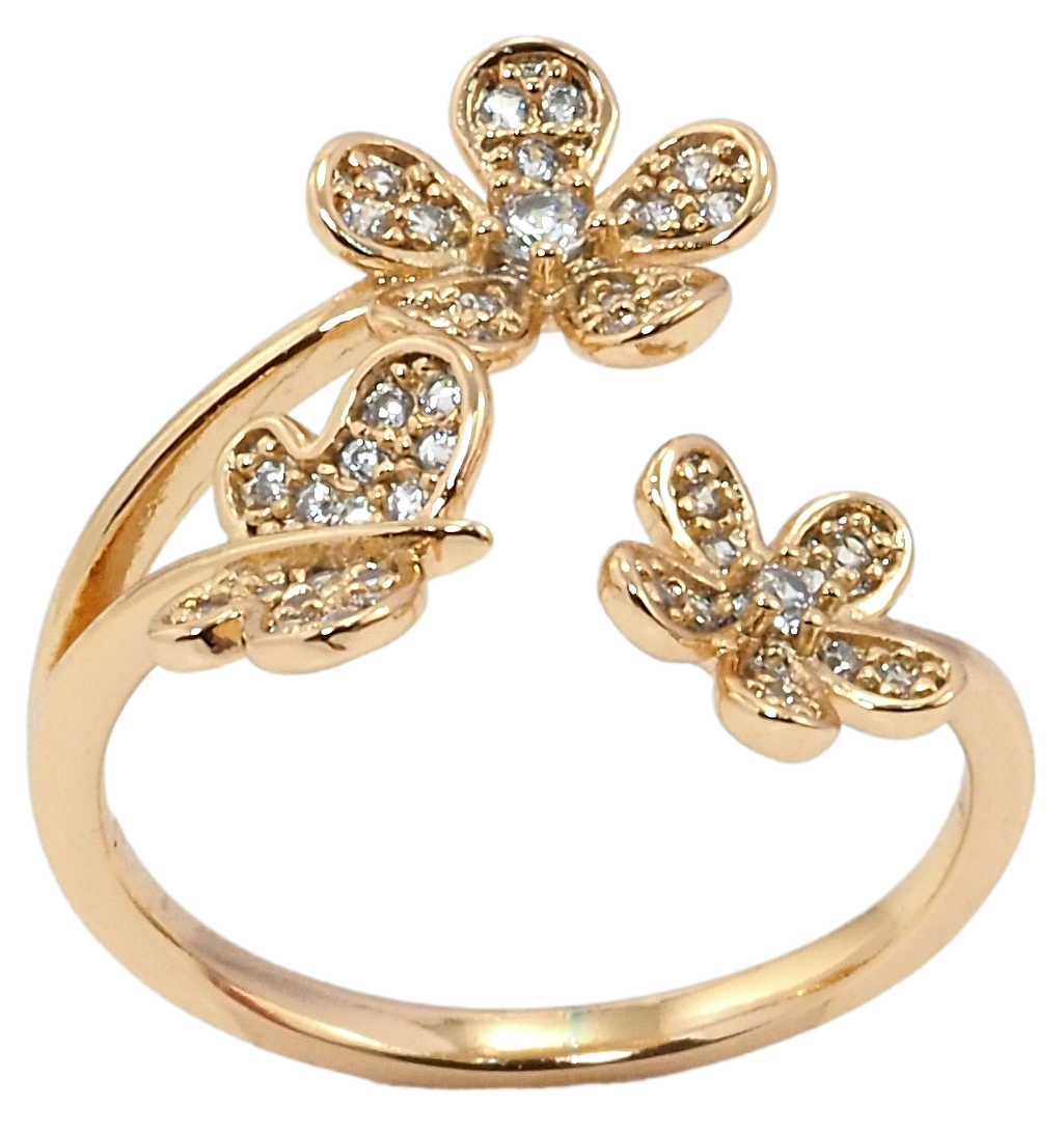 

Кольцо Xuping Позолота 18K "Бабочка с цветочками" р.16-17,18-19