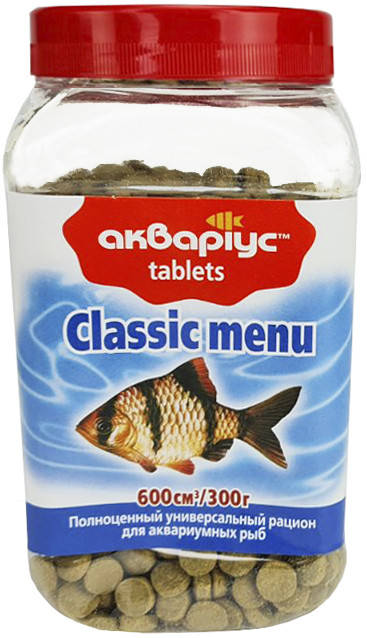 

Корм Аквариус, Classic Menu - Tablets 300 г, корм для аквариумных рыб в таблетках