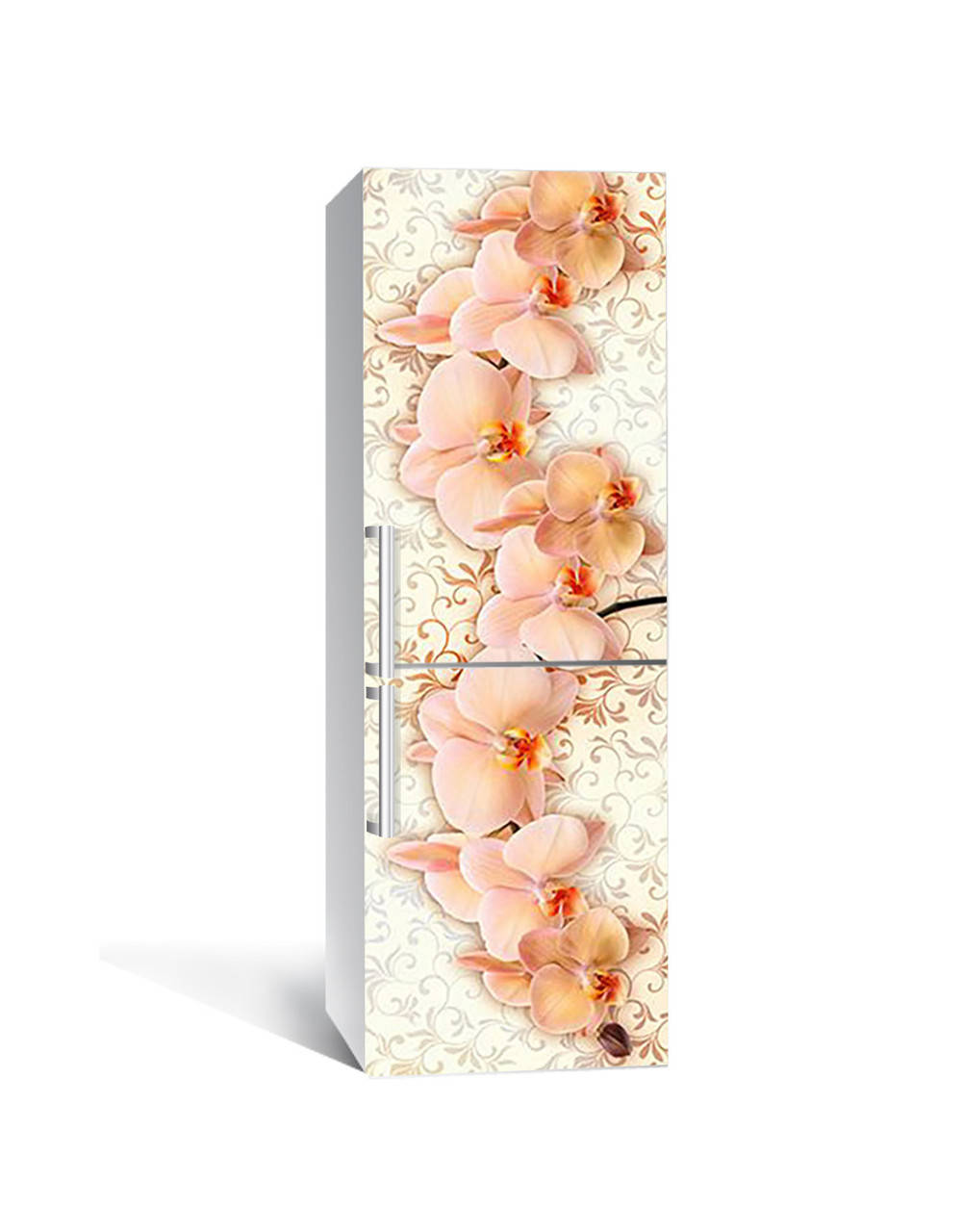 

Виниловая 3Д наклейка на холодильник Персиковая орхидея (пленка ПВХ фотопечать) 65*200см цветы Розовый