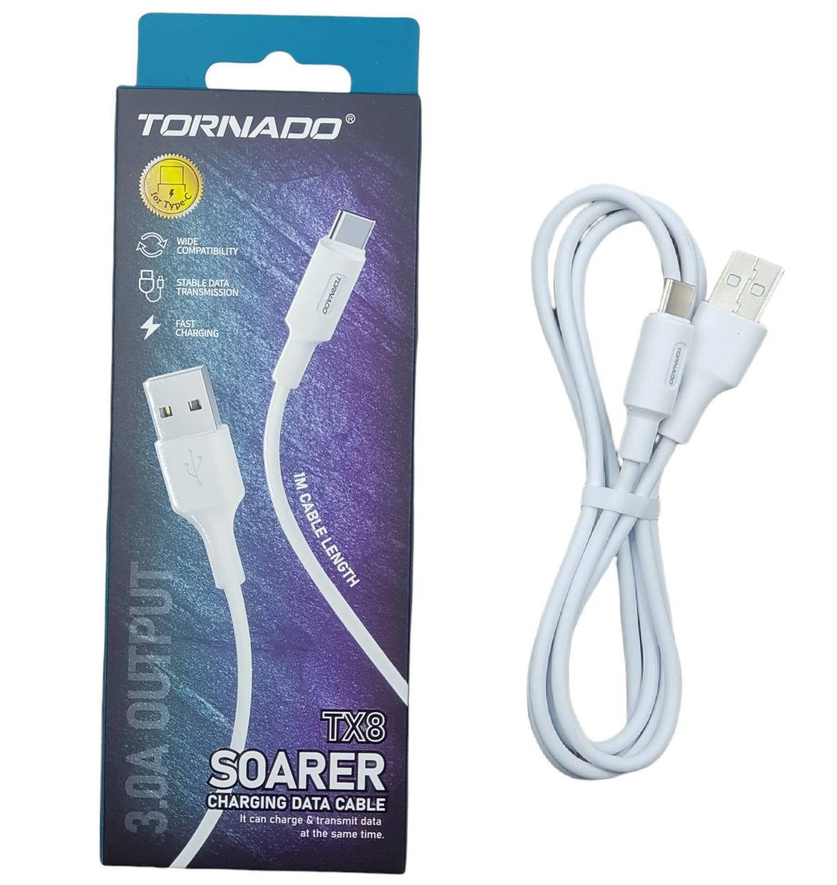 

Кабель USB-Type-C TORNADO TX8 (3A/1м) белый