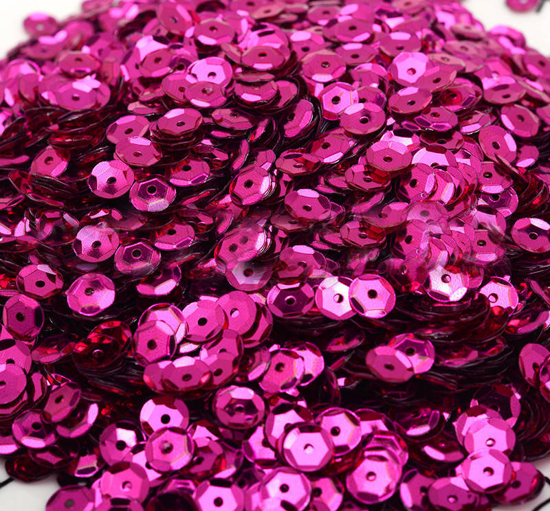 

(20 грамм 1000шт) Пайетки Ø6мм, круглые гранёные Цвет - Малиновый (сп5нг-0502)