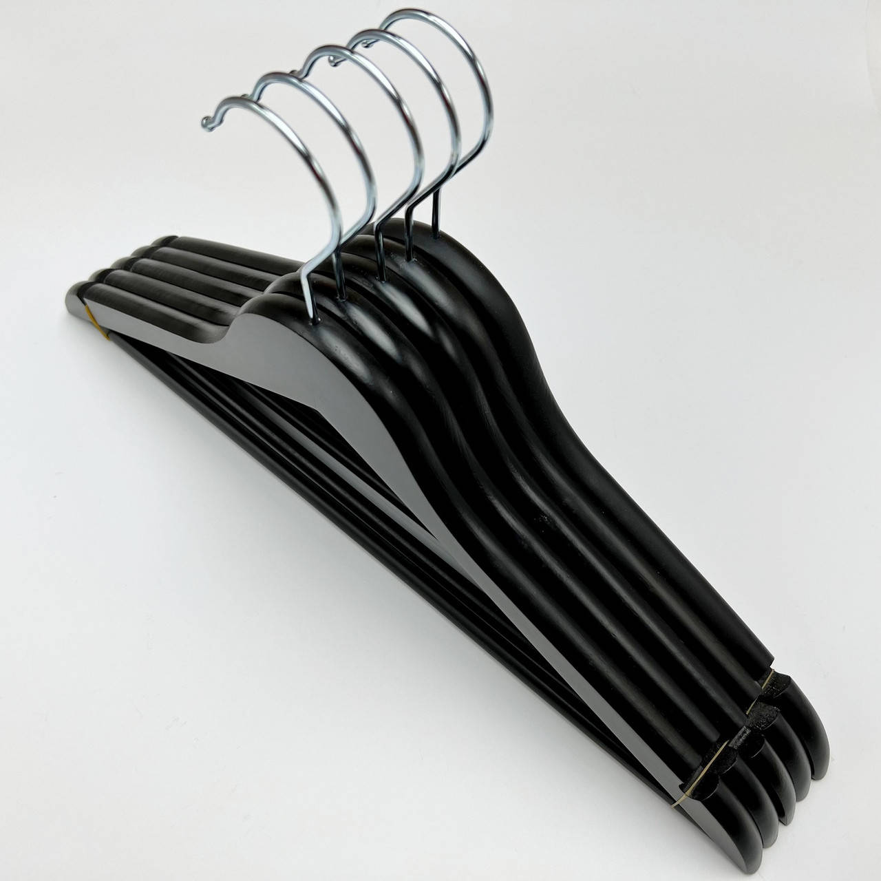 

5 шт. Деревянные вешалки для одежды LUX чёрного цвета, длина 440 мм, Черный