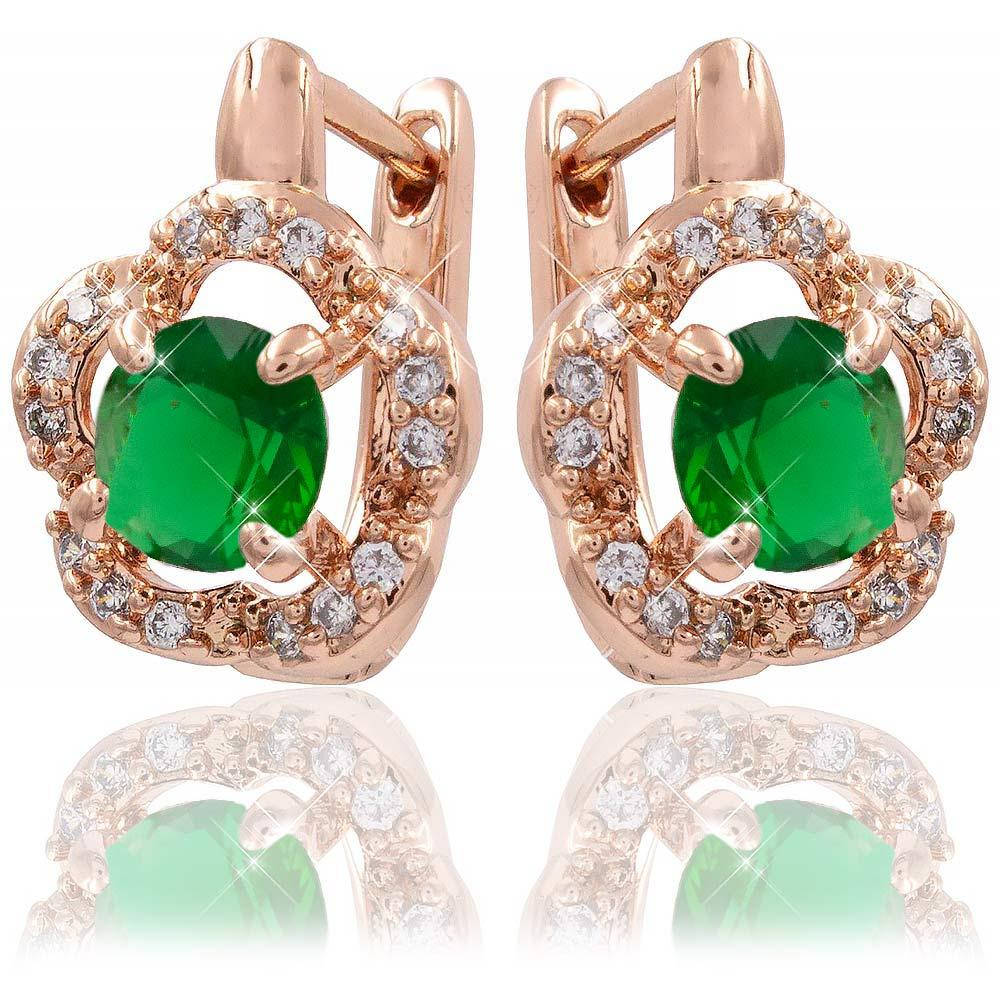 

Серьги зеленый 1,5 см (Медицинское золото)