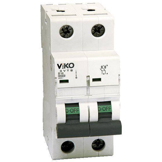 

Автомат VIKO 2C (двополюсний) 16А 4,5кА 230/400V Тип C
