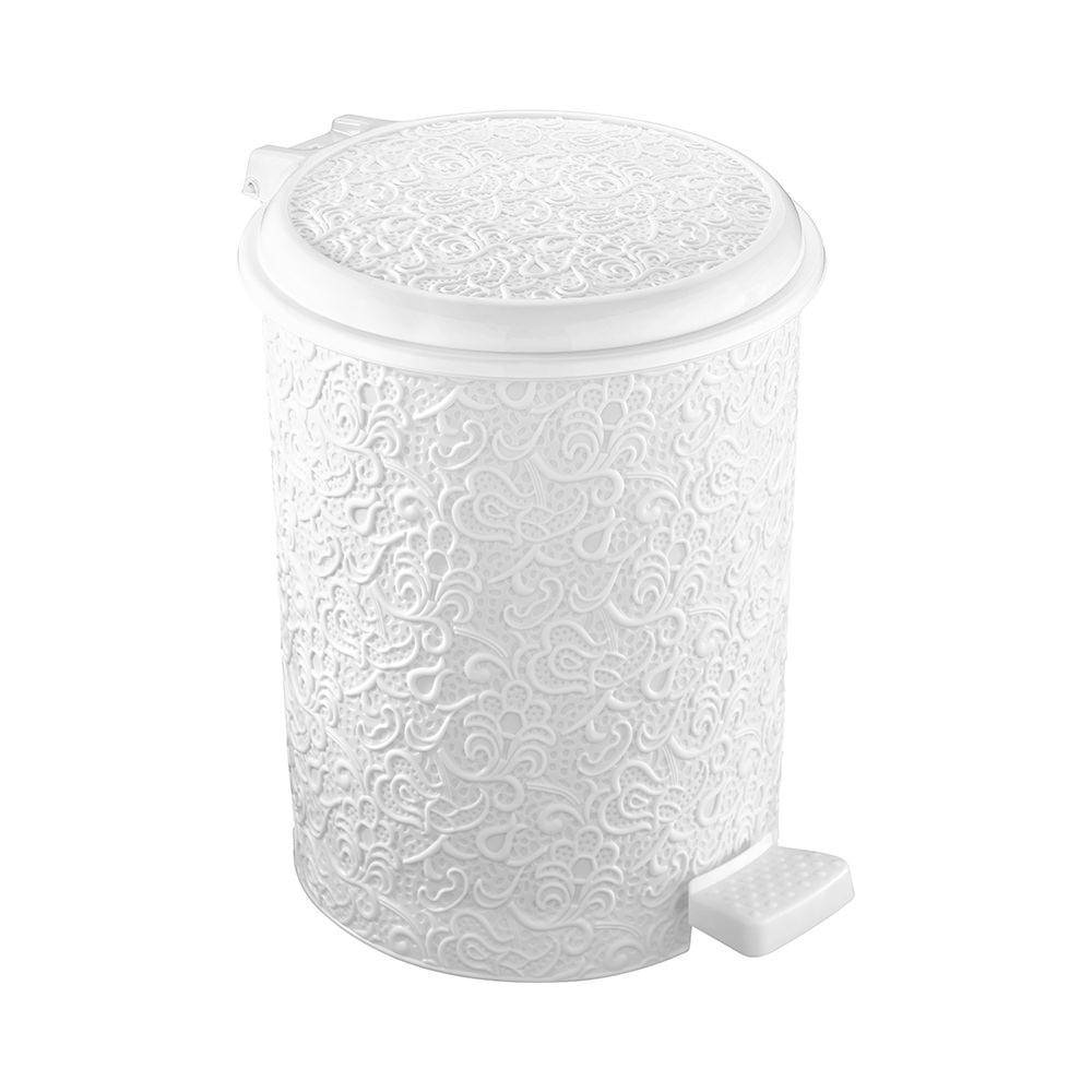 

Педальное мусорное ведро Ажурное 11 л белое Elif Plastik, Белый