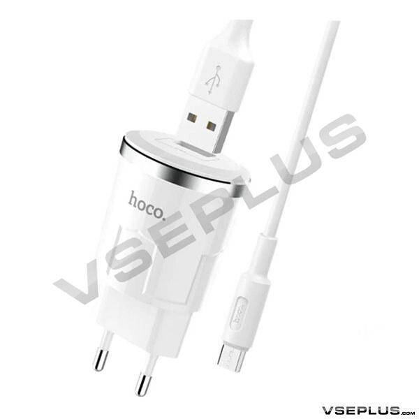

СЗУ Hoco C37A, с кабелем, microUSB, 2.4 A, белый