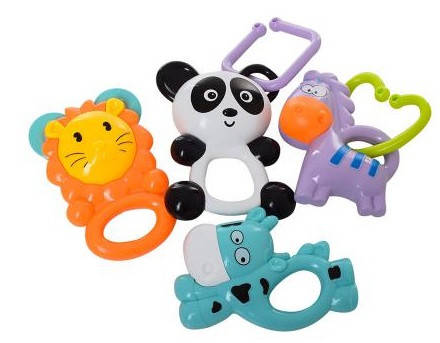

Набор погремушек K225D1 подвески кольцо игрушки развивающие для малышей с рождения 4 шт., Разные цвета