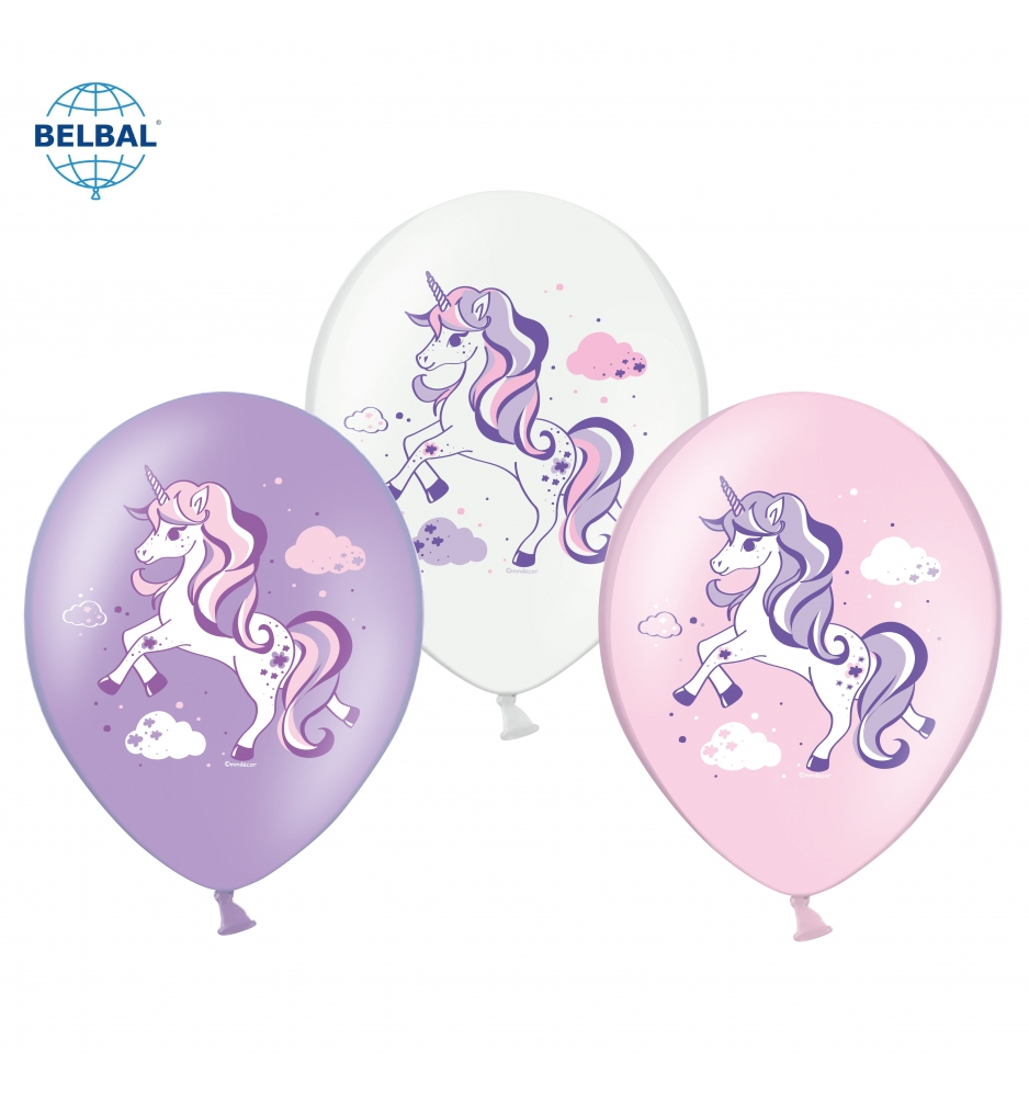 

Латексный шарик Belbal 12"(30 см) Единорог микс, Разные цвета