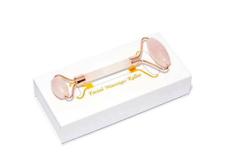 

Розовый кварц массажер роллер гладкий двухсторонний